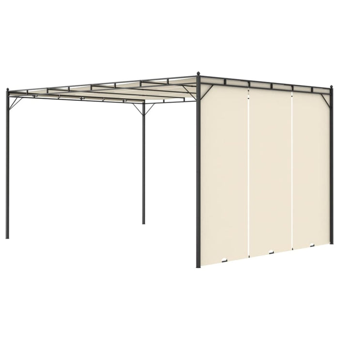 Garden Gazebo With Side Curtain 4x3x2.25 m Cream Aikka