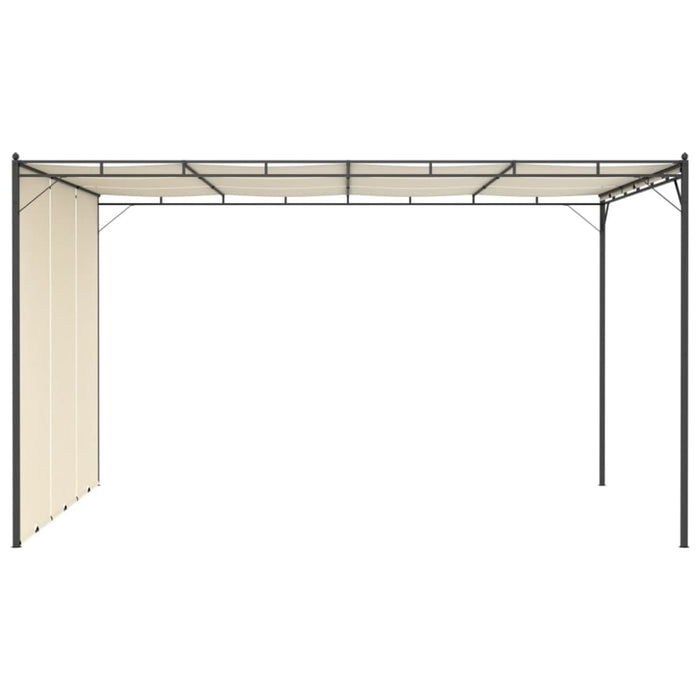 Garden Gazebo With Side Curtain 4x3x2.25 m Cream Aikka