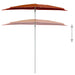 Garden Half Parasol With Pole 180x90 Cm Terracotta Toppla
