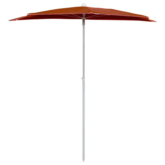Garden Half Parasol With Pole 180x90 Cm Terracotta Toppla