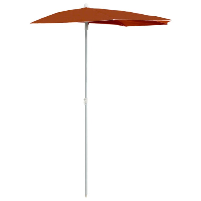 Garden Half Parasol With Pole 180x90 Cm Terracotta Toppla