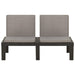 Garden Lounge Bench with Cushion Plastic Grey Topnak