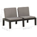 Garden Lounge Bench with Cushion Plastic Grey Topnak