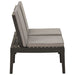 Garden Lounge Bench with Cushion Plastic Grey Topnak