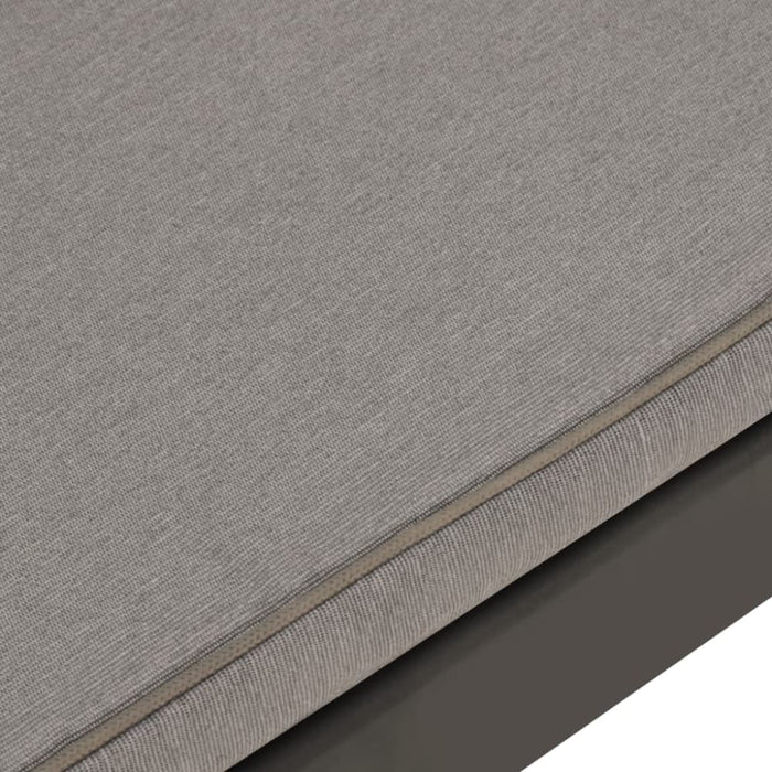 Garden Lounge Bench with Cushion Plastic Grey Topnak