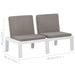 Garden Lounge Bench with Cushion Plastic White Topnan
