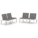 Garden Lounge Benches with Cushions 2 Pcs Plastic White