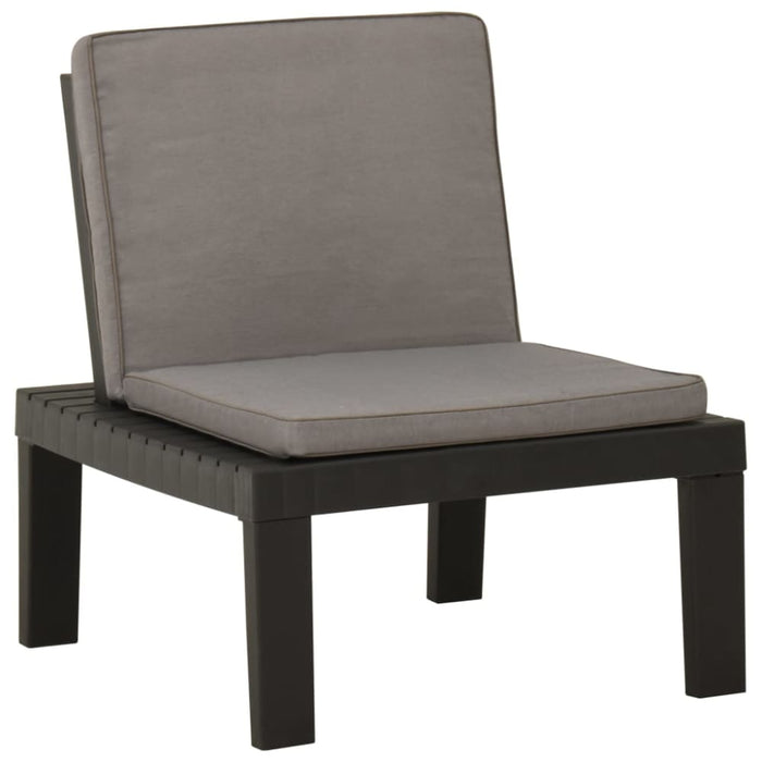 Garden Lounge Chair with Cushion Plastic Grey Topnai