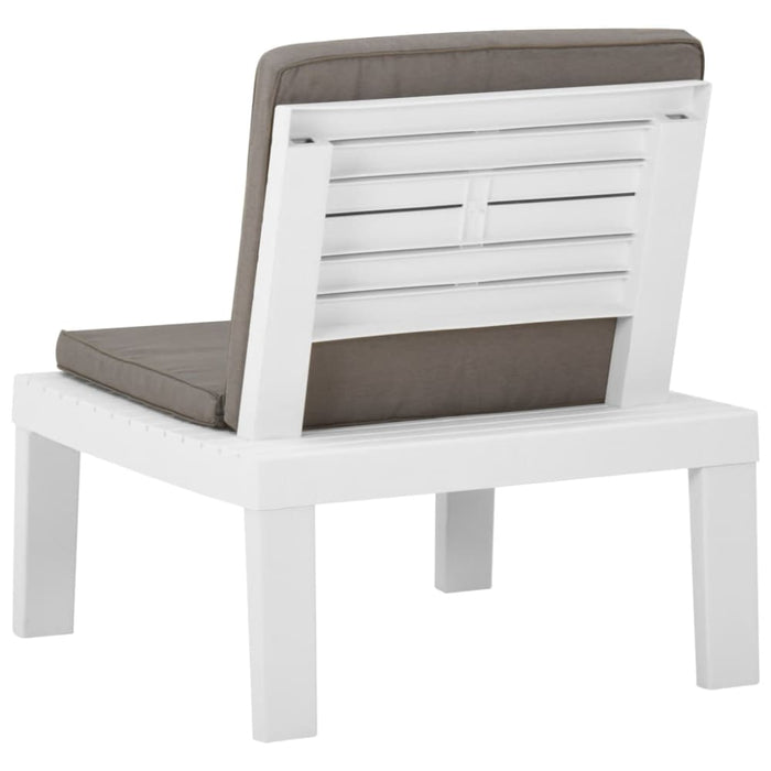 Garden Lounge Chair with Cushion Plastic White Topnal