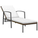 Garden Sun Lounger with Cushion Poly Rattan Brown Toilta