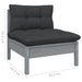 Garden Middle Sofa with Anthracite Cushions Grey Solid