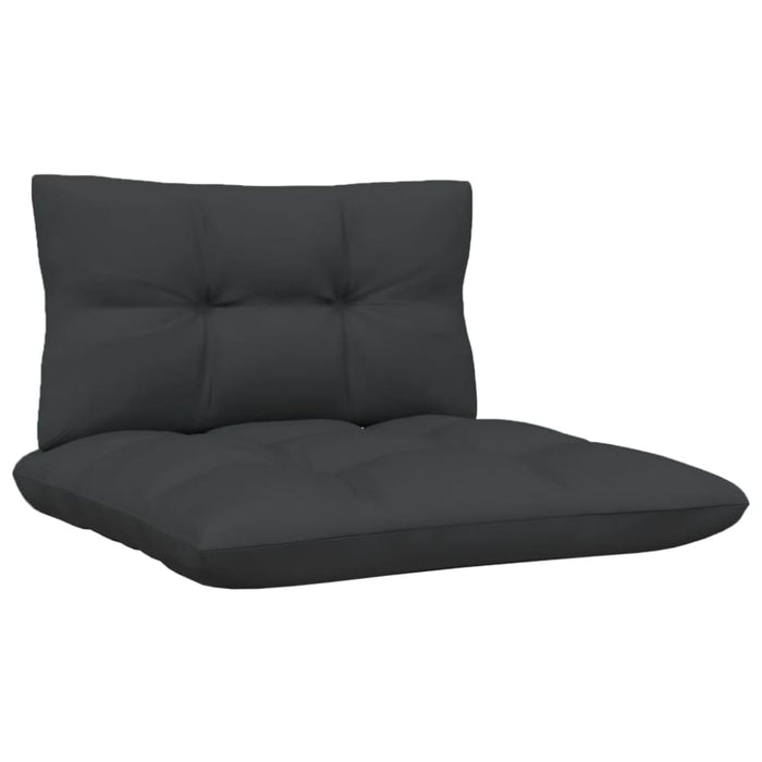 Garden Middle Sofa with Anthracite Cushions Grey Solid