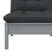 Garden Middle Sofa with Anthracite Cushions Grey Solid