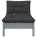 Garden Middle Sofa with Anthracite Cushions Grey Solid