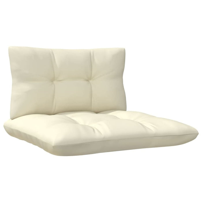 Garden Middle Sofa with Cream Cushions Solid Pinewood Nbllta