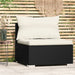 Garden Middle Sofa with Cushions Black Poly Rattan Toiakt