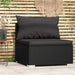Garden Middle Sofa with Cushions Black Poly Rattan Toipxl