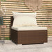 Garden Middle Sofa with Cushions Brown Poly Rattan Toipba