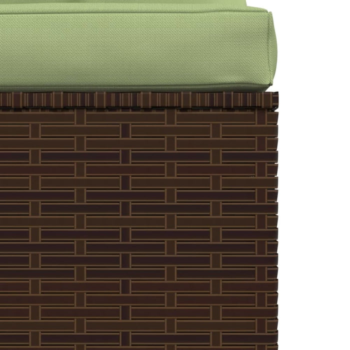 Garden Middle Sofa with Cushions Brown Poly Rattan Toippk