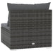 Garden Middle Sofa with Cushions Grey Poly Rattan Toipop