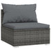 Garden Middle Sofa with Cushions Grey Poly Rattan Toipop