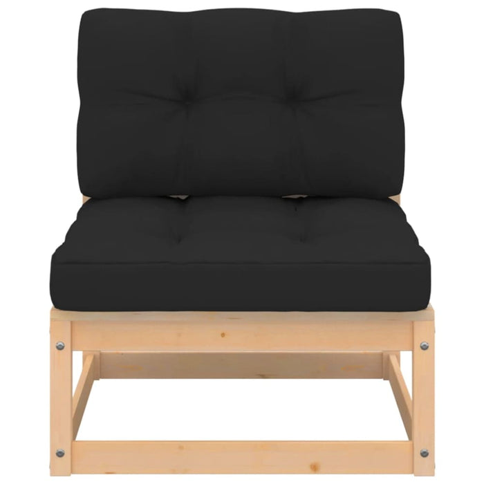 Garden Middle Sofa with Cushions Solid Pinewood Nbixni