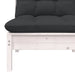 Garden Middle Sofa with Cushions White Solid Pinewood Nblltp