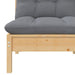 Garden Middle Sofa with Grey Cushions Solid Pinewood Nblltt