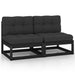Garden Middle Sofas with Anthracite Cushions 2 Pcs Solid