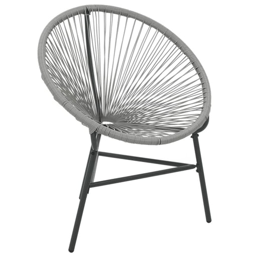 Garden Moon Chair Poly Rattan Grey Aaano