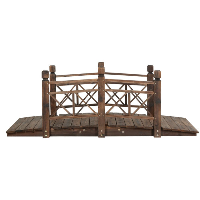 Garden Ornaments Wooden Rustic Bridge Decor Outdoor