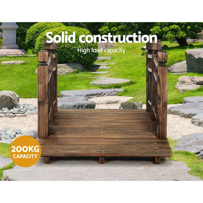 Garden Ornaments Wooden Rustic Bridge Decor Outdoor