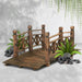 Garden Ornaments Wooden Rustic Bridge Decor Outdoor