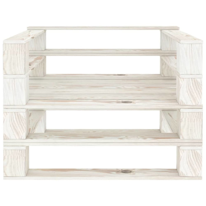 Garden Pallet Armchair Wood White Totplk