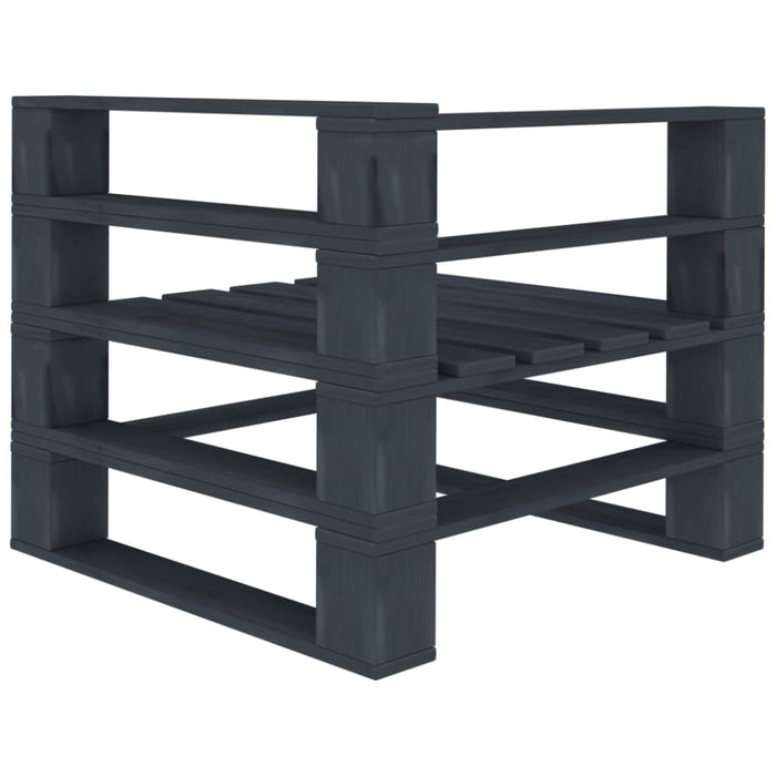 Garden Pallet Corner Sofa Wood Grey Totpip