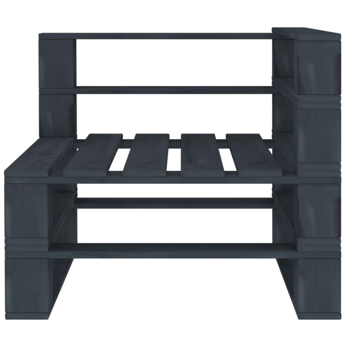 Garden Pallet Corner Sofa Wood Grey Totpip