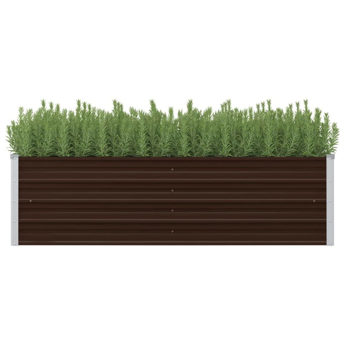 Garden Raised Bed Brown 160x40x45 Cm Galvanised Steel Apion