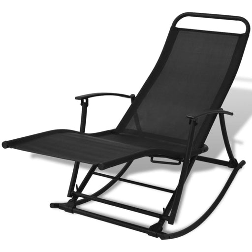 Garden Rocking Chair Steel and Textilene Black Axopn