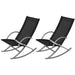Garden Rocking Chairs 2 Pcs Steel and Textilene Black Axolt