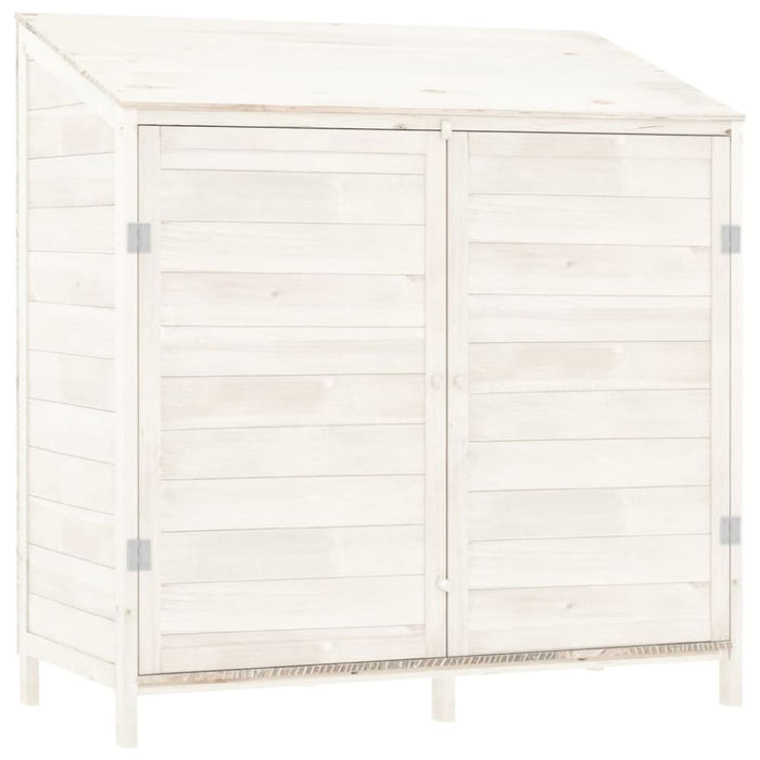 Garden Shed White 102x52x112 Cm Solid Wood Fir Opxont