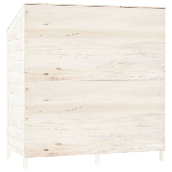 Garden Shed White 102x52x112 Cm Solid Wood Fir Opxont
