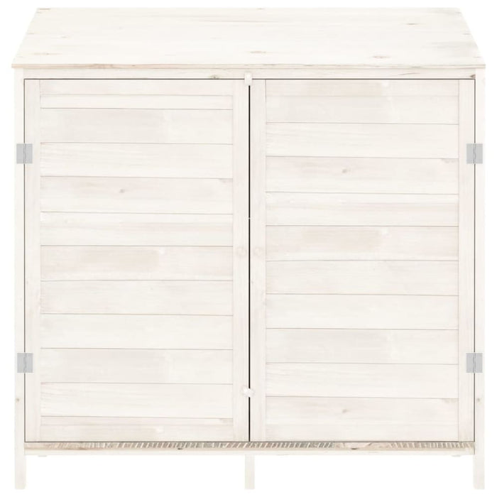 Garden Shed White 102x52x112 Cm Solid Wood Fir Opxont