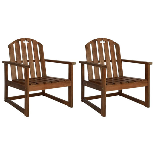 Garden Sofa Chairs 2 Pcs Solid Acacia Wood Aabtt