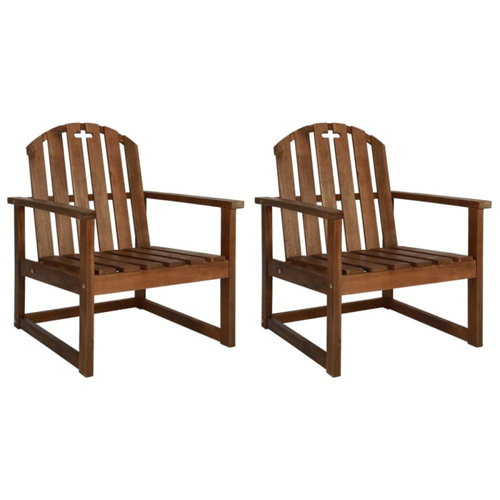 Garden Sofa Chairs 2 Pcs Solid Acacia Wood Aabtt