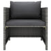 Garden Sofa with Cushions Grey Poly Rattan Totakl