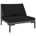 Garden Sofa with Cushions Half Round Poly Rattan Tonlbb