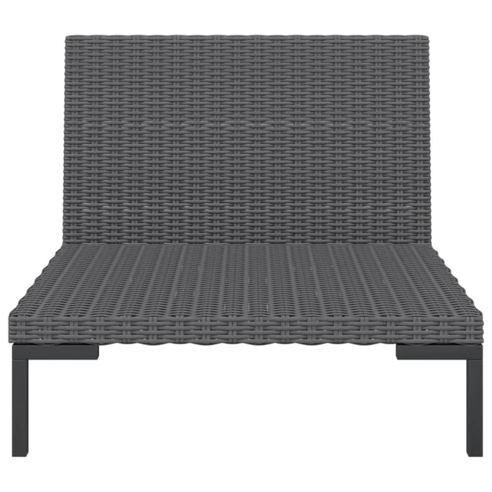 Garden Sofa with Cushions Half Round Poly Rattan Tonlbb