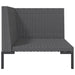 Garden Sofa with Cushions Half Round Poly Rattan Tonlbo