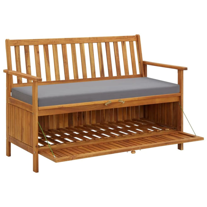 Garden Storage Bench Solid Acacia Wood Tobxil