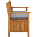 Garden Storage Bench Solid Acacia Wood Tobxil